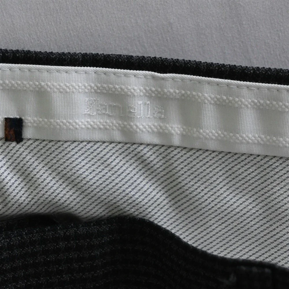 Zanella 38x28 Gray Houndstooth Devon Flat Front 100% Wool Mens Dress‎ Pants